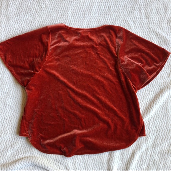 Madewell Orange Velvet Butterfly Top XXS Boxy Fit - Picture 6 of 8